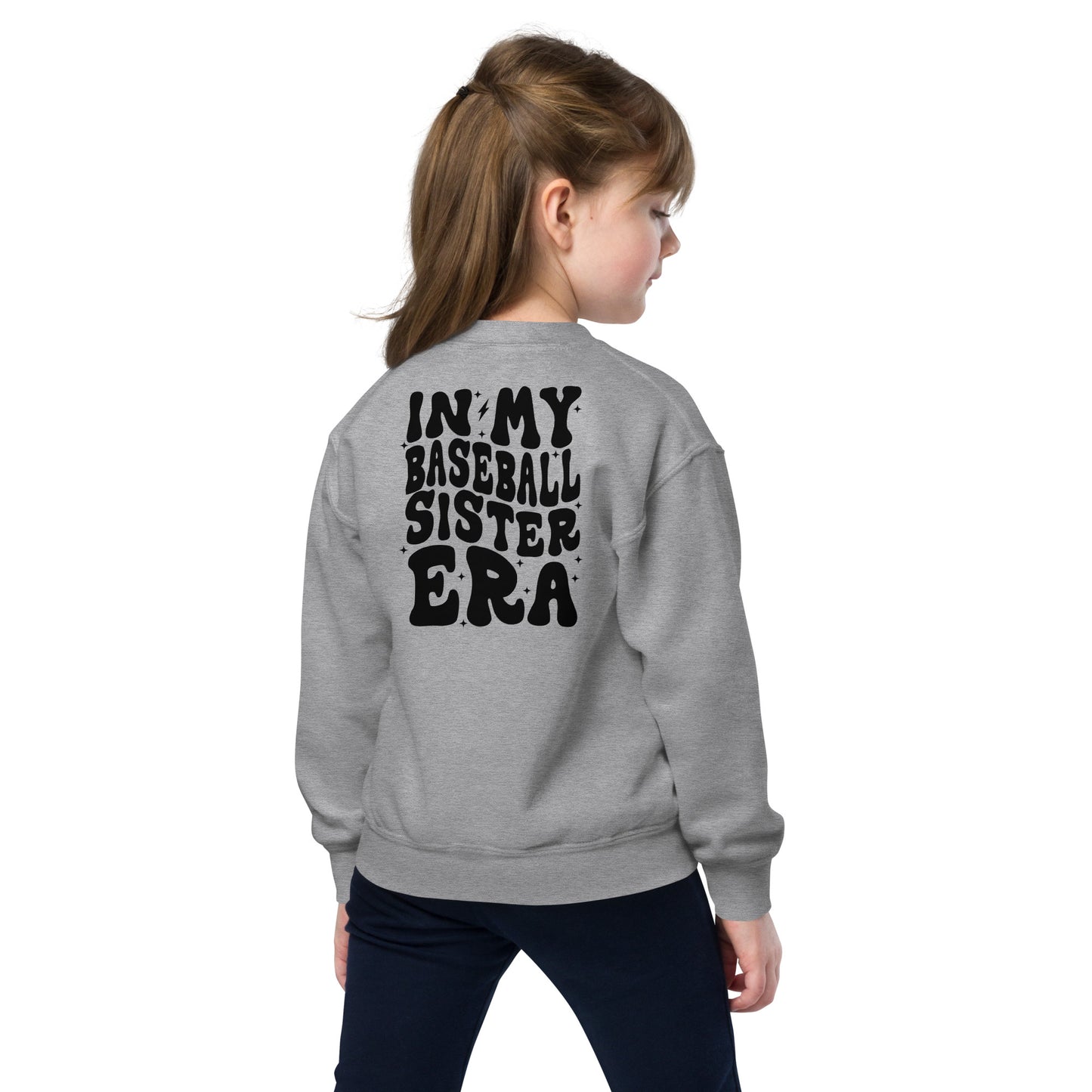 Chic Youth Baseball Sister Era Crew Neck Sweatshirt - Perfect for Game Days and Casual Wear