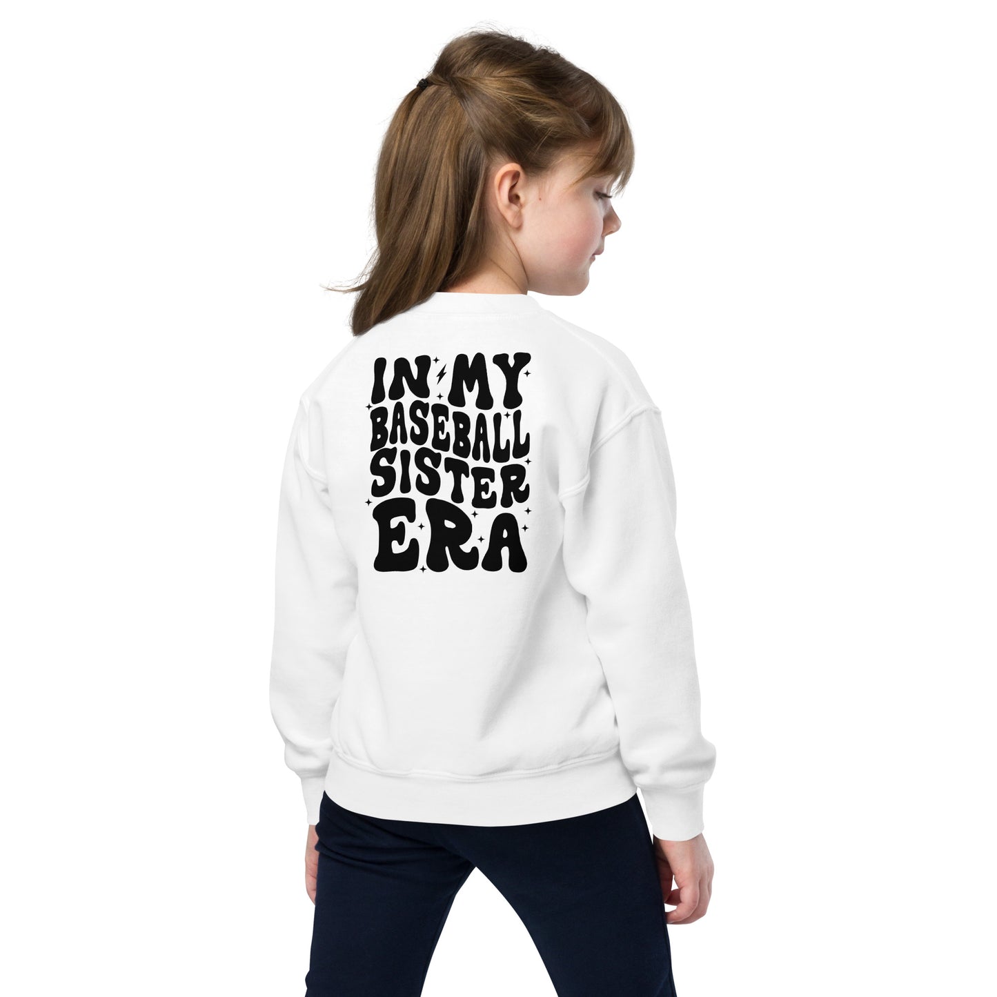 Chic Youth Baseball Sister Era Crew Neck Sweatshirt - Perfect for Game Days and Casual Wear