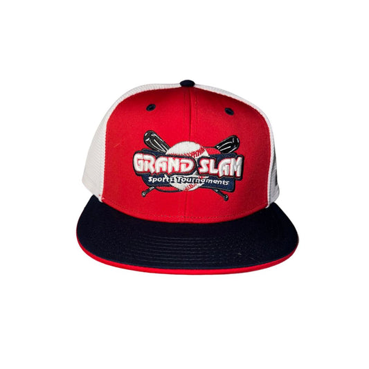 Red and Navy Flat Bill Snapback