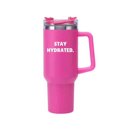 "Stay Hydrated" Insolated 40 oz Gameday Cup with Handle